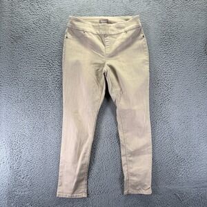 Chico's Jeans Women's 10 Beige Cotton Denim Jegging Straight Leg Travel Stretch